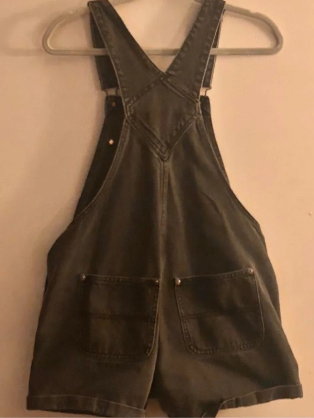 Old Navy Dark Gray Denim Short Overalls